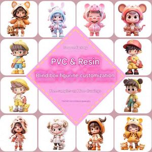 Blind Box Cute Custom PVC <b>UV</b> Printed Trendy Display Item Keychain Pendant <b>Resin</b> Rubberized ABS Injection Molded Toy Cartoon - Product Image 4
