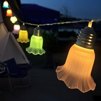 Nouvelle lampe de camping extérieure étanche en forme de trompette, lumière décorative pour auvent, guirlande lumineuse LED pour jardin, certifiée CE, 2700K, lumière douce