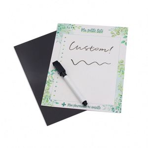 Tableau blanc magnétique personnalisé pour réfrigérateur, bloc-notes de liste de courses avec stylo - Product Image 1