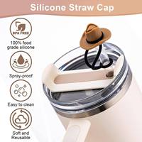Yongli Stanley Straw Cover 4 Pcs Silicone Toppers 10mm Cap for 30&40 oz Stanley Cup Accessories
