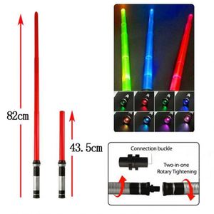 Sabre laser télescopique en plastique RGB 7 couleurs avec effets sonores pour enfants, jouet de déguisement TikTok avec effet lumineux - Product Image 2