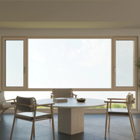 Ventana Vertical de Aluminio y Madera Compuesta con Doble Acristalamiento, Aislamiento Acústico y Térmico, y Mosquitera Plegable