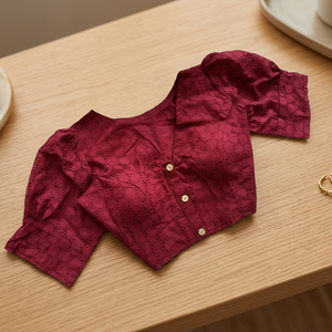 เสื้อเบลาส์ผ้าส่าหรีสไตล์อินเดียเสื้อเบลาส์ผ้าคอตตอนสุดพิเศษ - Product Image 3