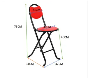METAL FOLDING CHAIR MUSLIM CHAIR FOR PRAYERS ROUND SOFT SEAT MADE IN CHINA