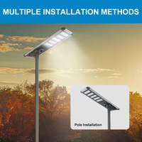 Lampadaire solaire LED tout-en-un 100W-500W avec batterie, étanche IP65, télécommande, personnalisable, intégré pour extérieur