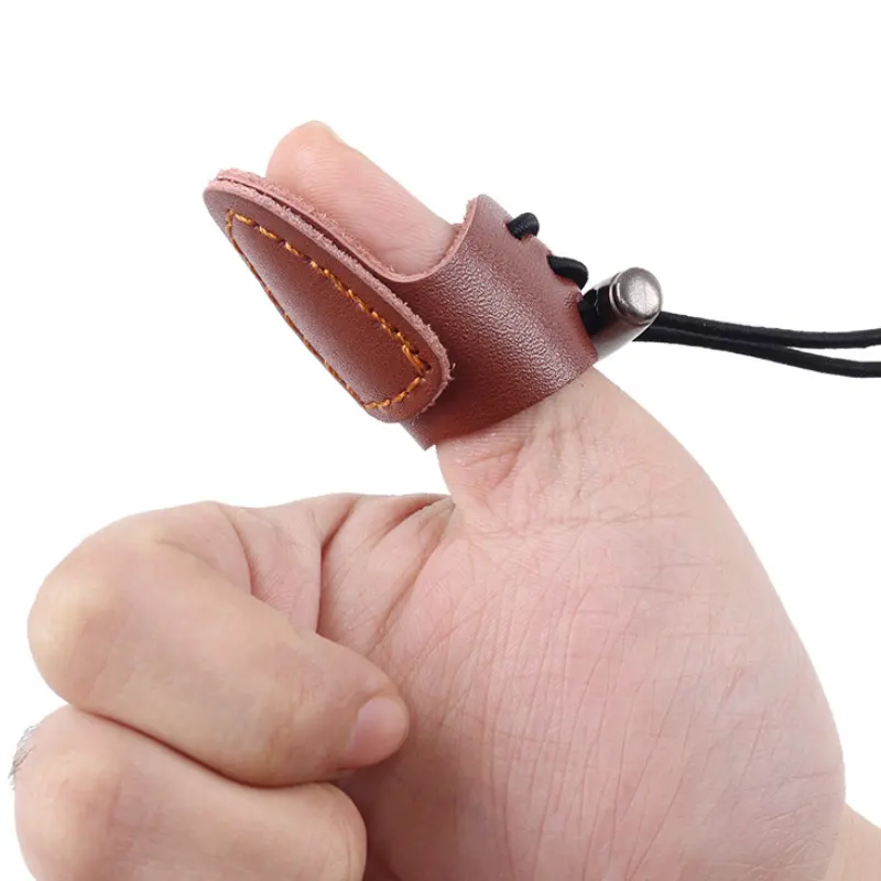Recurve Recurve Traditional Bow Shooting Protective Gear Leather Material Archery Thumb Ring
