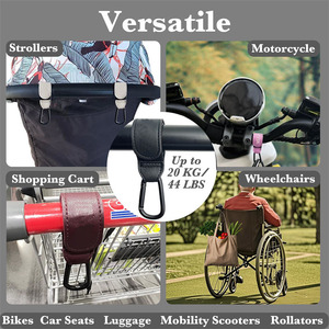 Mousqueton universel pour poussette et sacs, clips et crochets en cuir pour poussette, attache pour poussette, crochet pour poussette - Product Image 3