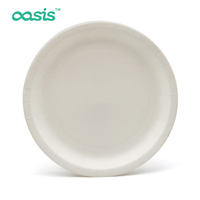 Assiettes jetables écologiques de 7 pouces en papier, motif personnalisé, robustes, 100 % compostables, marque Oasis, style moderne, vente en gros
