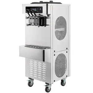 SIHAO Commercial Ice Cream Maker 2+1 Flavors Soft Serve Machine 2450W Frozen Yogurt Maker For Snack Bar Cafe