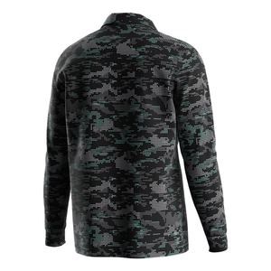 T-shirt de sport à sublimation pour fabricant, manches longues, haute qualité, extensible 4 directions, polo de golf Dry Fit avec fermeture éclair - Product Image 4