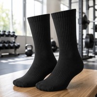 Chaussettes de sport mi-mollet à bord côtelé, compression de la voûte plantaire, talon renforcé, athlétiques, OEM en gros
