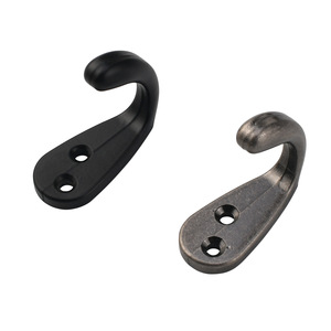 Wall <b>Hook</b> <b>Single</b> <b>Hook</b> Black Antique Silver Iron Wall Mounted For Wardrobe <b>Coat</b> Cap - Product Image 5