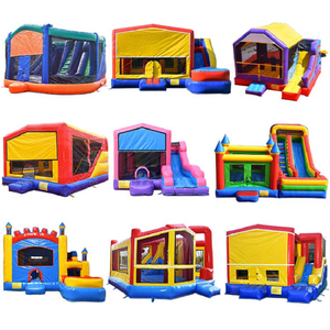 Venta al por mayor de alta calidad, Mini Casa de rebote inflable rosa para niños comerciales con tobogán húmedo y seco, gorila combinado con pancartas a la venta - Product Image 5