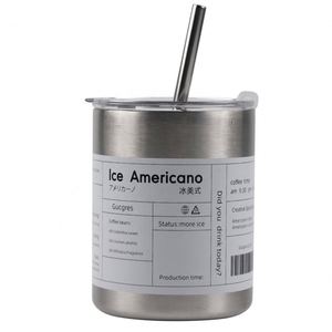 Mug de voyage isotherme en acier inoxydable à double paroi, réutilisable et personnalisé, avec paille, de haute qualité - Product Image 1