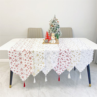 Nouveaux articles décoratifs de Noël : étoile dorée pour arbre, chemin de table jacquard, tissu pour café, et plus.