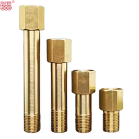 Raccord de tuyau haute pression en laiton poli forgé, adaptateur long, connecteur, embout 1/8" 1/4" 3/8" 1/2" NPT lisse