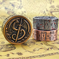 Ensemble de dés de roulette cylindriques Dragon Antique, dés métalliques rotatifs portables D20 pour jeux de rôle sur table Dungeons and Dragons