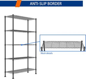 رف تخزين منزلي متعدد الأغراض معتمد من الكربون من NSF 5 طبقات من الإيبوكسي - Product Image 6