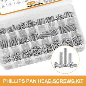 304 Stainless Steel Screw Kit 615Pcs American Standard Phillips Head Screws Nuts In <b>Box</b> <b>Tool</b> Case - Product Image 4