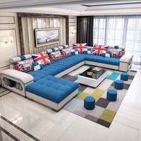 Sofá Reclinable Grande con Superficie de Tela en Forma de U y Cojín de Esponja, Modelo BTFS004, para Hogar u Hotel, Exportado a Más de 50 Países