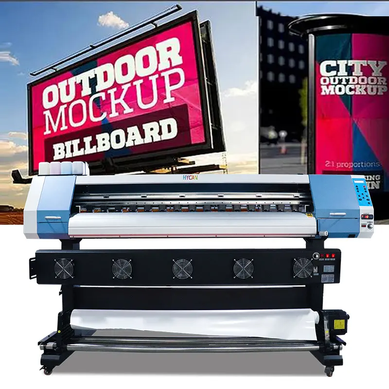 Agent Prijs 1.8M 8Ft Outdoor Rip Software Inkjet Printer Met Dubbele XP600 Printkop Voor Verkoop Met Noodstop knop