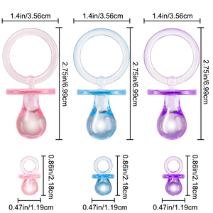 Mini sucettes en acrylique mignonnes 24 pièces pour baby shower, révélation du sexe, faveurs de fête pour fille et garçon, vente à chaud - Product Image 3