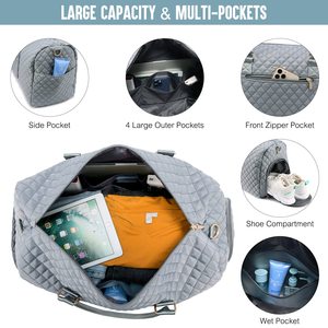 Sac de voyage week-end pour femmes, sacs de nuit avec compartiment à chaussures, sacs de cabine pour avions avec trousse de toilette - Product Image 3