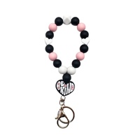 Nouveau Porte-clés Pendentif Dessin Animé en Silicone, Bracelet Perles, Accessoires Mignons pour Sac, Cadeaux Créatifs