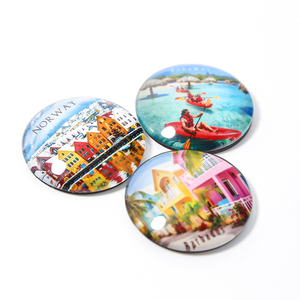Imanes de Refrigerador Personalizados al por Mayor, Diseño de Ciudad Turística, Recuerdo, Imanes Redondos de Cristal para Refrigerador - Product Image 1