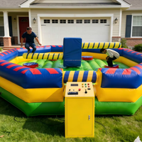 Easyfun Jeu gonflable personnalisé Wipeout avec barre de saut, installation facile, modèle Reactor Nuklear Smr, jeu de réacteur anti-meltdown pour location événementielle