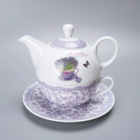 Excellents services de table en porcelaine occidentale classique à la lavande, 20 pièces, service de table super blanc