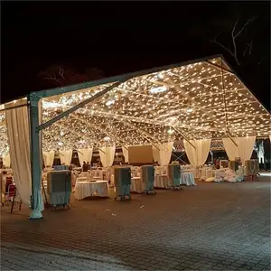 خيم حفلات الزفاف الشفافة الفاخرة التي تصل إلى 500 شخصًا في الهواء الطلق مرتفعة الطلب خيمة حفلات الزفاف مزودة بخيمة من البلاستيك المقاوم للماء