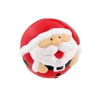 Balle anti-stress de Noël en PU Père Noël - Jouet et cadeau avec emballage individuel en sachet OPP pour tous les âges