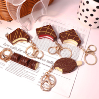 Llaveros de PVC con Impresión Digital de Miniaturas Realistas de Chocolate, Snacks, Helados, Pasteles y Tartas - ¡Lo Más Vendido en Tendencia de Moda!