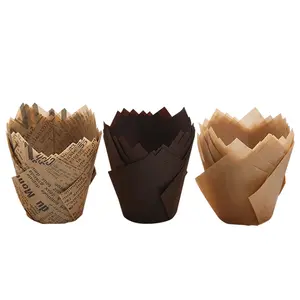 Kertas Cupcake Casing untuk Gonggongan Kertas Warna-warni Kertas Cupcake Liner Kertas Tulip Makanan Penutup Cangkir Muffin Tulip