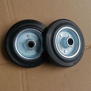 Rueda de Goma Sólida de 6 Pulgadas con Banda de Rodadura Firme para Uso Industrial, Funcionamiento Silencioso, Orificio Redondo, Sin Freno - Product Image 3