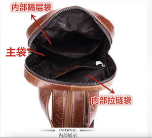 Mochila de Moda Andong para Hombre y Mujer, de Cuero Vacuno Genuino, para Viajes al Aire Libre, Bolso de Hombro, Estilo Casual de Negocios, Retro, Bolsos de Pecho - Product Image 6