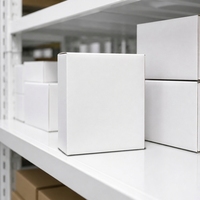 Boîte pliante blanche en carton à rabat, personnalisée, pour emballage en carton, boîte d'expédition droite, cadeau pour petites entreprises, vente en gros