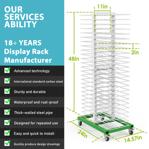 Giá phơi tranh xoay 50 tầng bằng sắt thép, có 4 bánh xe, dùng cho lớp học & phòng vẽ - Product Image 4