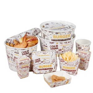 Custom Eco-friendly Fry Fried Chicken Box Disposable Take Out Burger Paper Fries Box Fast Food Packaging
