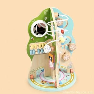 Blocs éducatifs amusants en forme d'arbre, cube d'activités en bois, jouets Montessori pour garçon et fille de 1 an, cadeaux d'anniversaire - Product Image 3