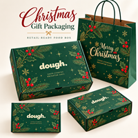 Boîte d'expédition de Noël personnalisée en carton ondulé pour emballage alimentaire, biscuits, donuts, pâtisseries, desserts, chocolats avec insert de séparation