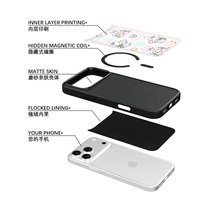 Coque de téléphone AG Feeling Black Edge avec motif étoile dorée pour iPhone 17, 17 Pro Max, 16 Pro, 15, 15 Pro Max – Coque magnétique