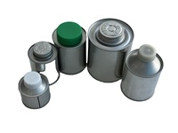 Boîte en métal ronde sur mesure de 2oz à 32oz, étanche, pour colle PVC et adhésif de réparation de pneus, avec logo OEM, vente en gros