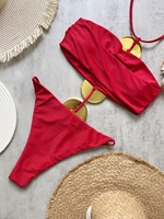 BAJU RENANG 3 Warna Model Bandeau Trendi Wanita Satu Potong Berlapis Ganda Bahan Kain Berkualitas Ukuran S-L