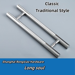Chinese Round Tube Office Building <strong>Door</strong> Stainless Steel Glass Office <strong>Door</strong> Hollow Long Handle - Product Image 2