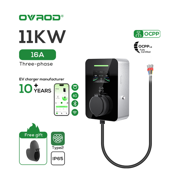 Ovord Ev Home Charger Station 11kw 16a Wall-mount and Smart App Control Ocpp 1.6 Ac Fast Car Charging Wallbox Type 2 Ev Charger