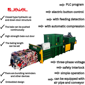 Zware Horizontale Semi-Automatische Compressie Balenpersmachine Gebruikt Met Transportband En Kartonnen <span class=keywords><strong>Compactor</strong></span> Te Koop - Product Image 2