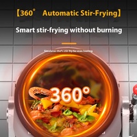 Entièrement automatique en acier inoxydable 304 Machine de cuisson tambour multifonctionnel grand Robot riz frit nouilles frites cantine grand