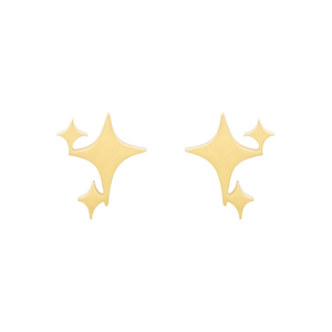 Rushed Sparkling Golden Starburst Stainless Steel <strong>Earrings</strong> for Women Girls - Product Image 1